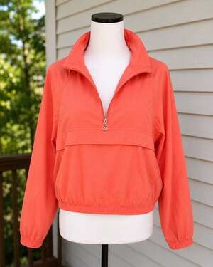 Victoria’s Secret On Point XL Coral Orange Anorak Windbreaker Pullover Jacket
